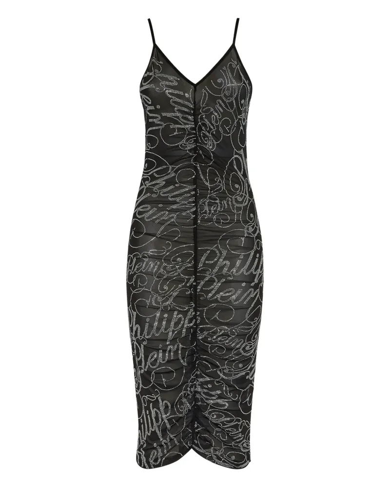 Philipp Plein Kleid mit V-Ausschnitt - Schwarz Schwarz