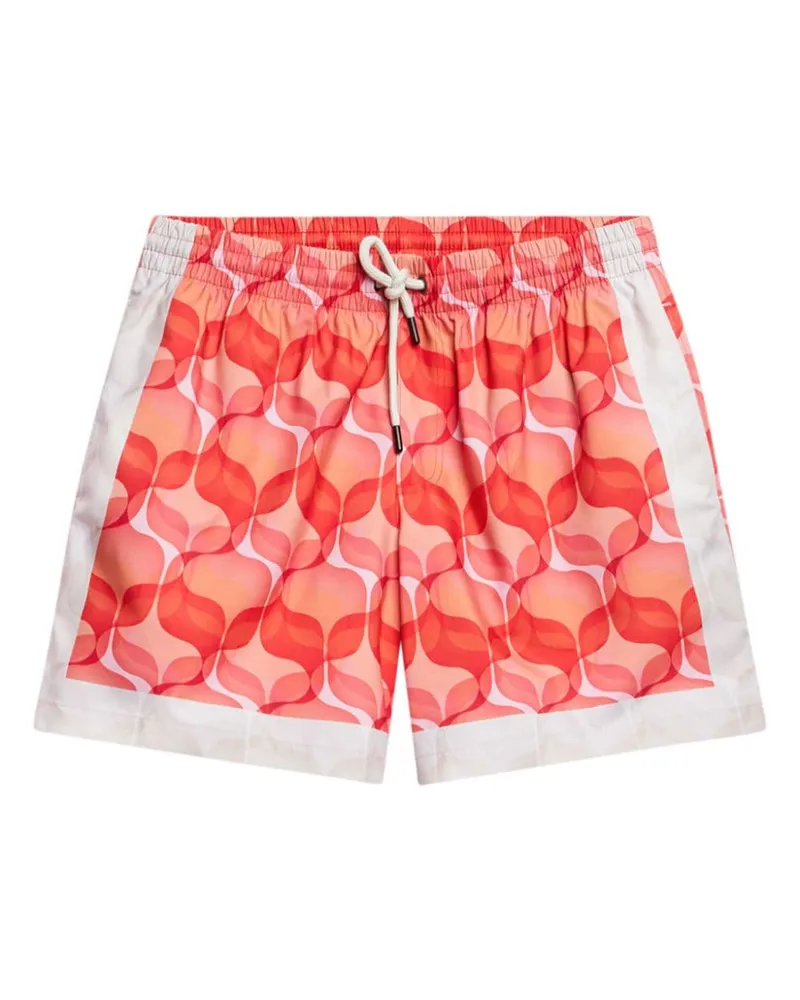 Dries van Noten Badeshorts mit geometrischem Print - Rot Rot