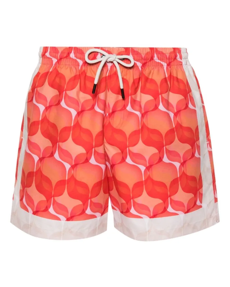 Dries van Noten Badeshorts mit geometrischem Print - Rot Rot