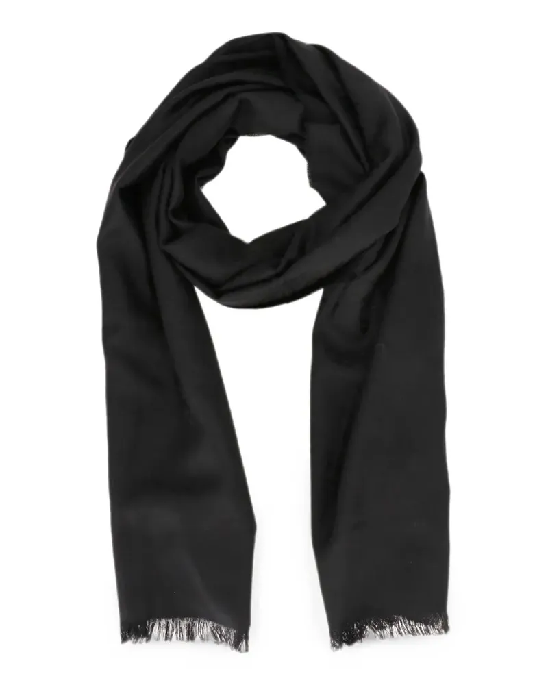 Isaia fringed-edge scarf - Schwarz Schwarz