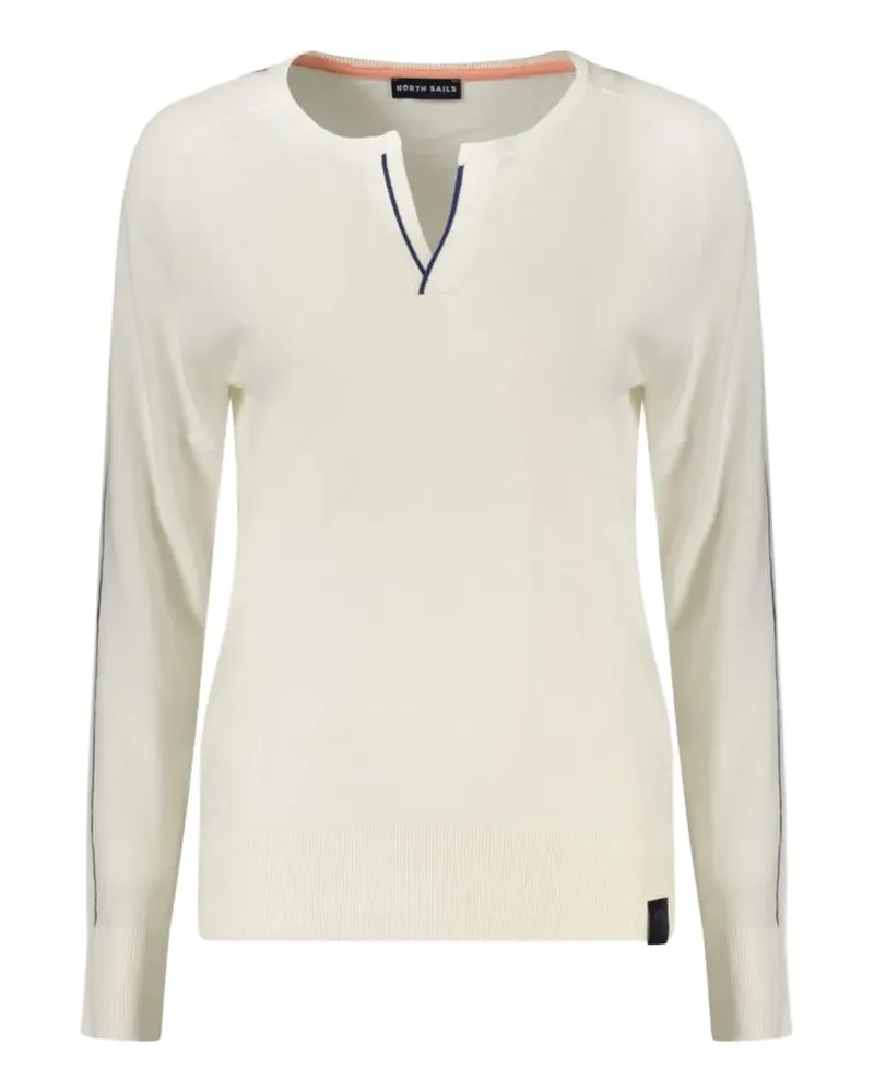 North Sails Rollkragenpullover mit Kontrastsaum - Weiß Weiß