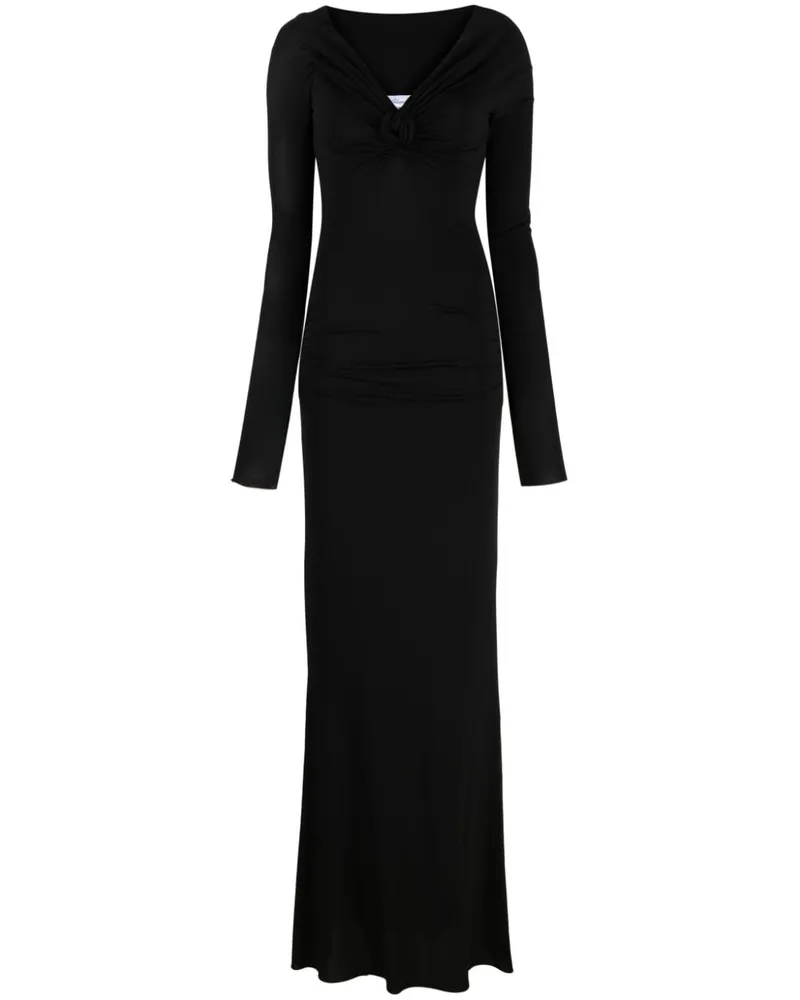 Blumarine Kleid mit V-Ausschnitt - Schwarz Schwarz