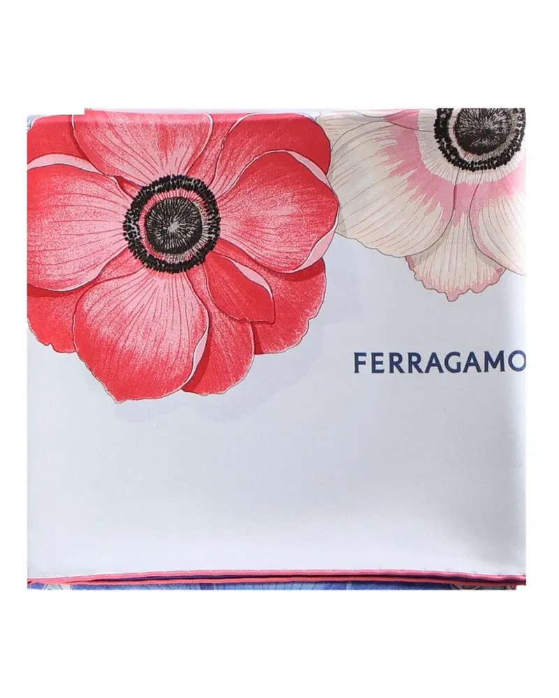 Ferragamo floral silk scarf - Blau Blau
