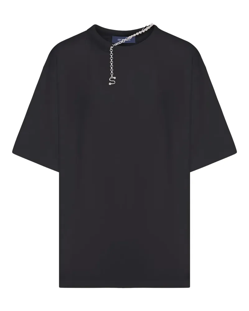 SPORTMAX T-Shirt mit Kettendetail - Schwarz Schwarz