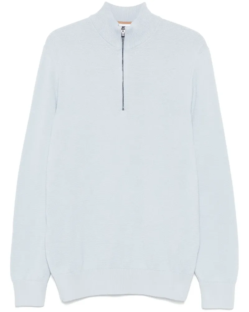 HUGO BOSS Pullover mit Reißverschluss - Blau Blau