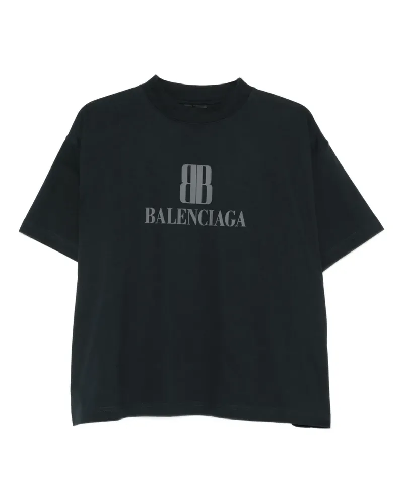 Balenciaga T-Shirt mit Logo-Print - Schwarz Schwarz