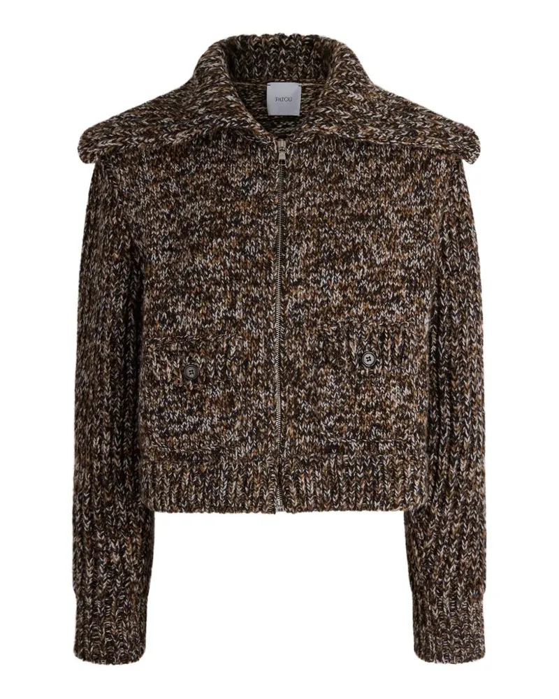 Patou Gerippter Cardigan mit Reißverschluss - Braun Braun