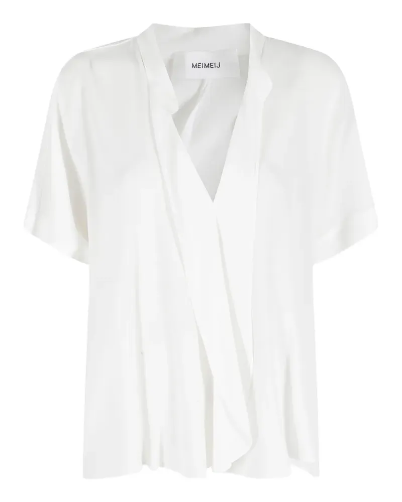 MEIMEIJ wrap-design V-neck blouse - Weiß Weiß