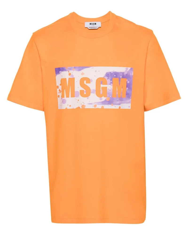 MSGM T-Shirt mit Logo-Print - Orange Orange