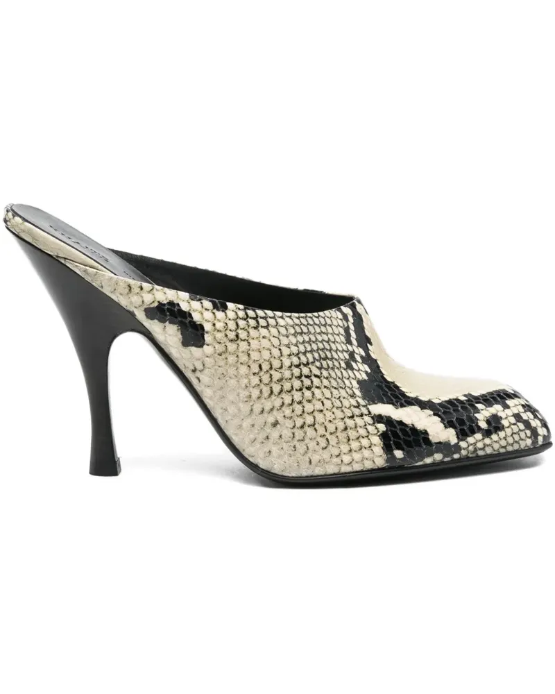 KHAITE snakeskin-effect heeled mules - Nude Nude