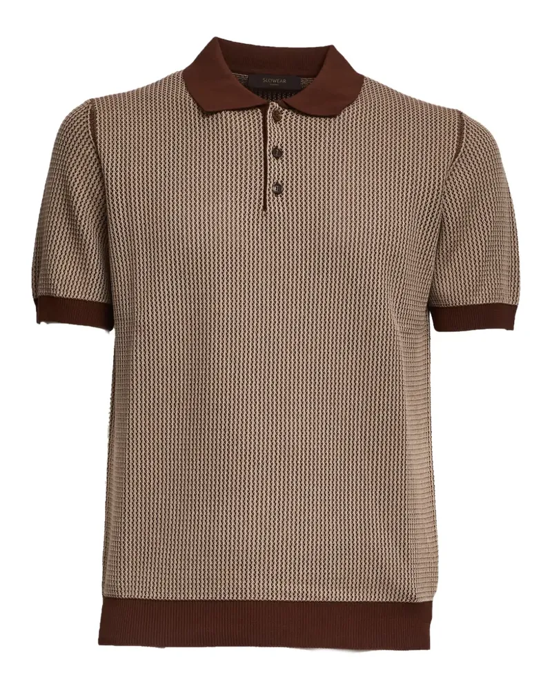 Zanone contrast polo shirt - Braun Braun