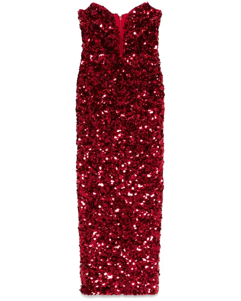 Self-Portrait Maxikleid mit 3D-Pailletten - Rot Rot