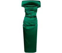 Schulterfreies Kleid - Grün