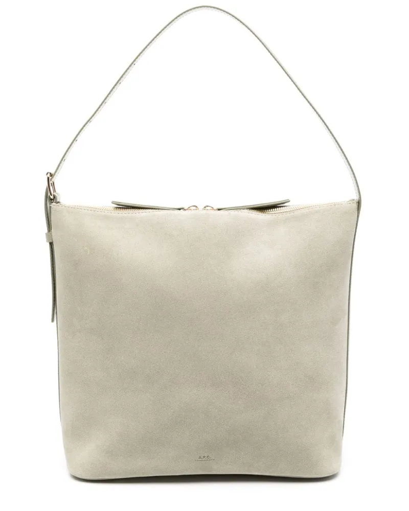 A.P.C. Schultertasche aus Wildleder - Grün Grün