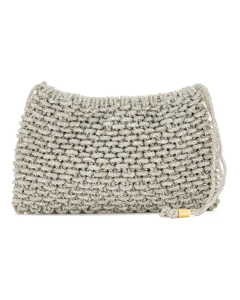 HIBOURAMA Penelope Schultertasche mit Kristallen - Silber Silber