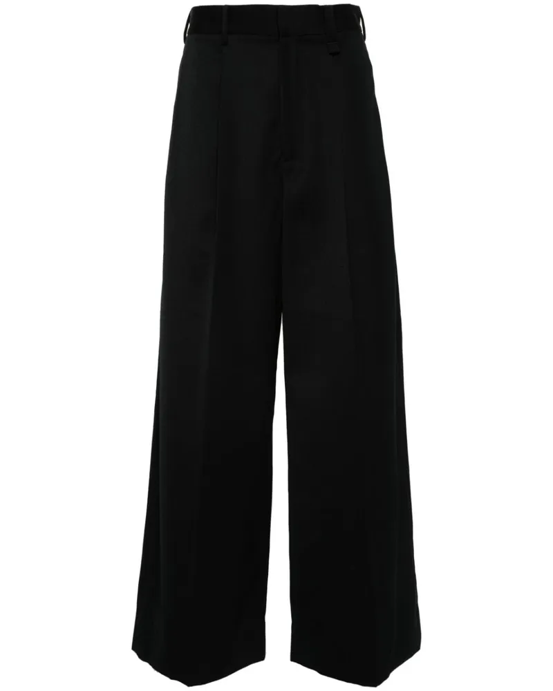 Simone Rocha Weite Hose mit Bundfalten - Schwarz Schwarz