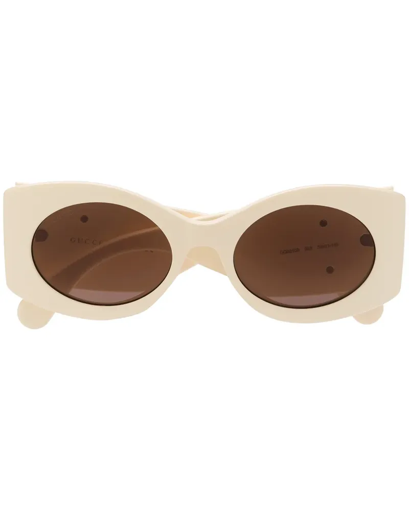 Gucci Sonnenbrille mit ovalem Gestell - Nude Nude