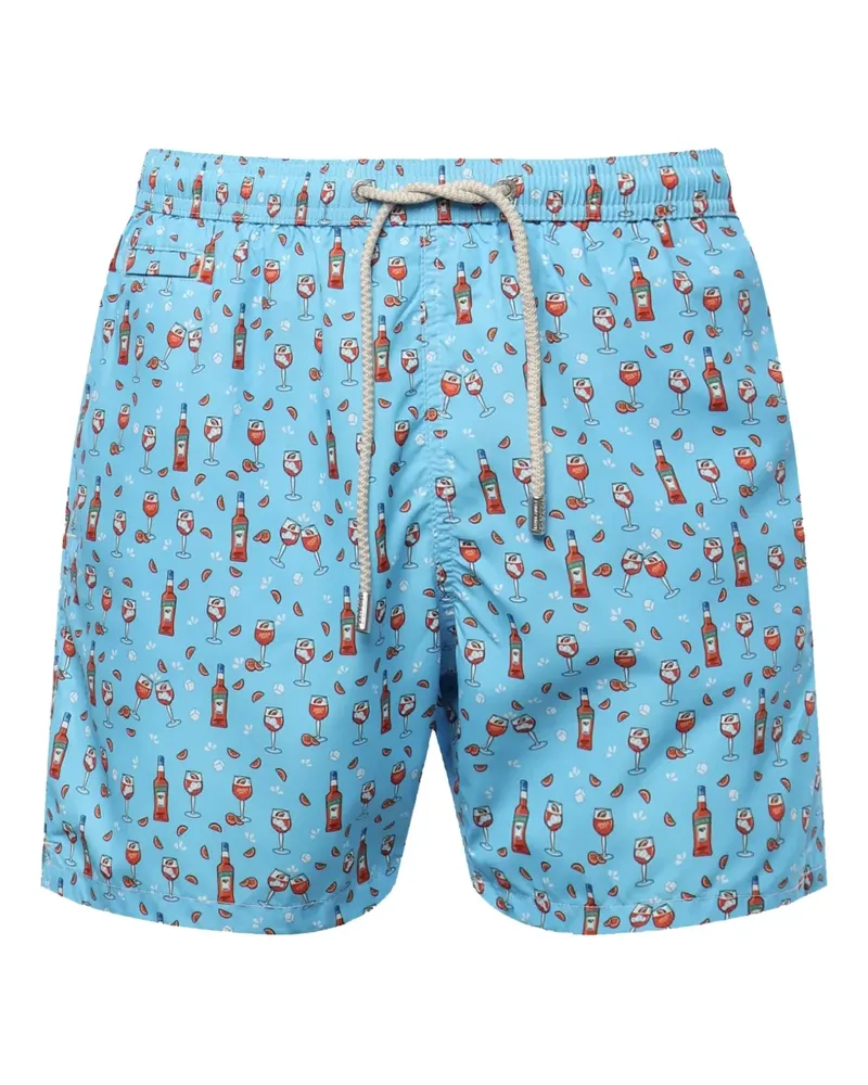 MC2 Saint Barth Badeshorts mit Jacquardmuster - Blau Blau