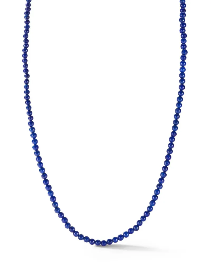 MATEO 14kt Gelbgoldhalskette mit Lapisperlen - Blau Blau