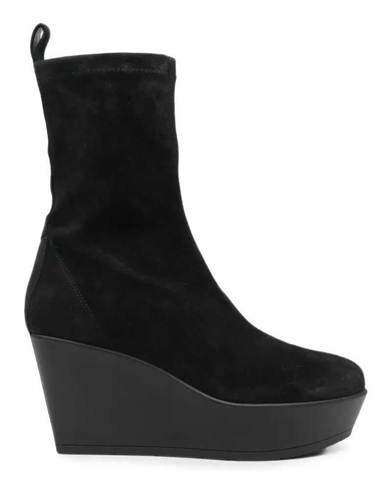 Vic Matié Wedge-Stiefeletten mit Wildleder-Finish - Schwarz Schwarz