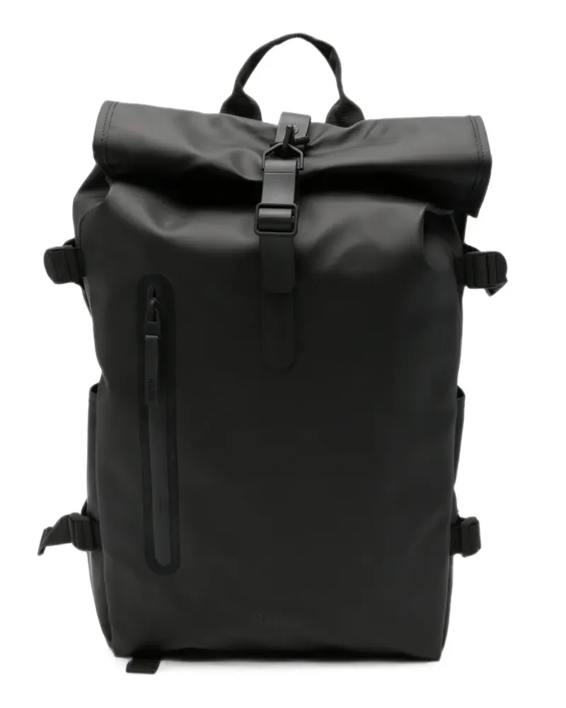 RAINS roll-top buckle-fastening backpack - Schwarz Schwarz