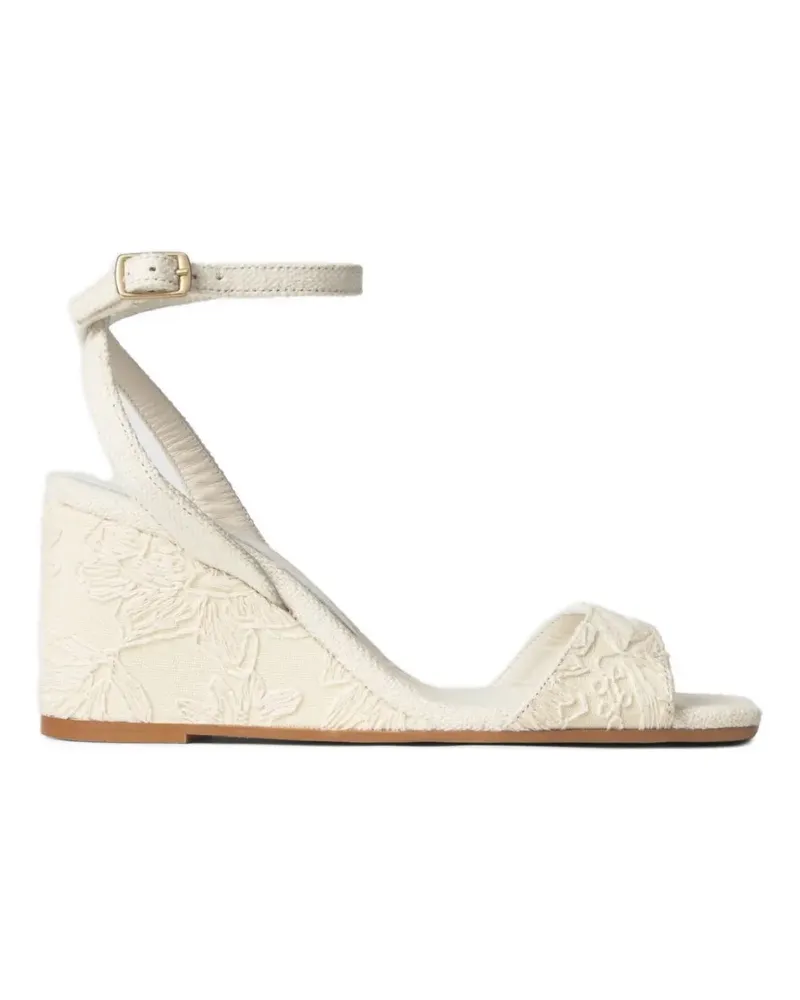Castañer Brunella Wedge-Sandalen aus Blumenjacquard - Nude Nude
