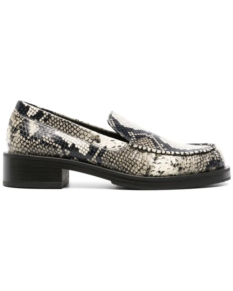 Stuart Weitzman Loafer mit Schlangenleder-Optik - Grau Grau