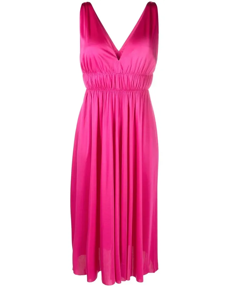 P.A.R.O.S.H. P.A.R.O H. Midikleid mit V-Ausschnitt - Rosa Rosa