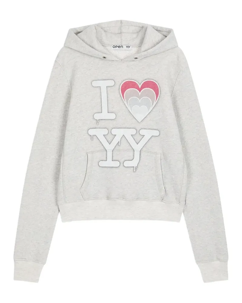 OPEN YY I Love YY Hoodie mit Logo - Grau Grau