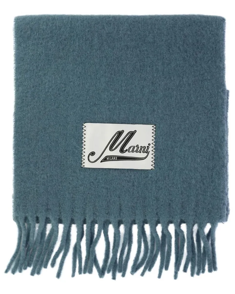 Marni Schal mit Logo-Applikation Blau