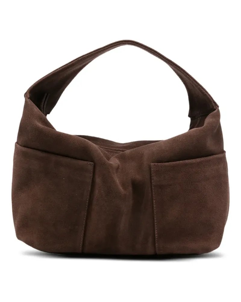 GIMAGUAS Tote Bag aus Wildleder mit Eingrifftasche - Braun Braun