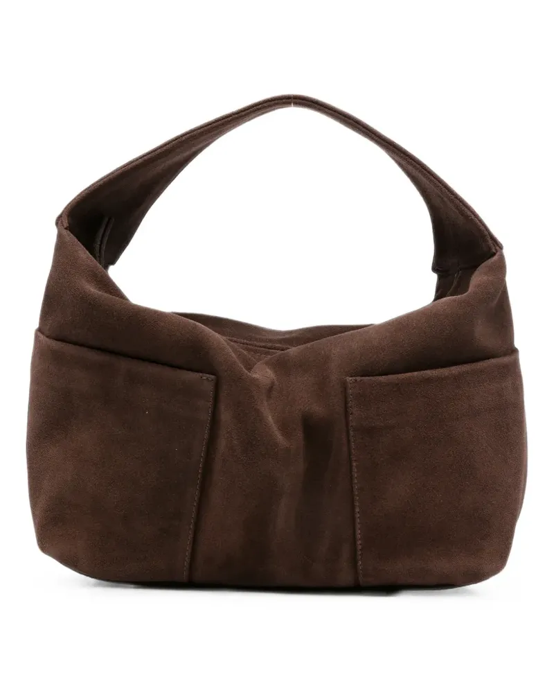 GIMAGUAS suede slip-pocket tote bag - Braun Braun