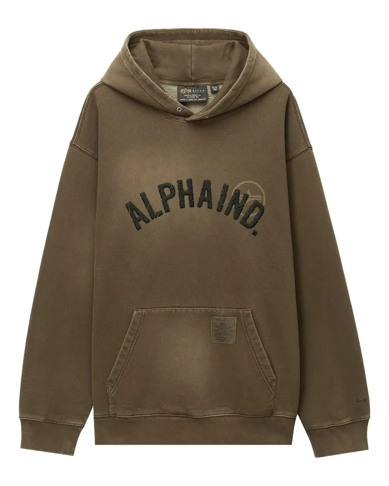 Alpha Industries Hoodie mit Logo-Stickerei - Braun Braun