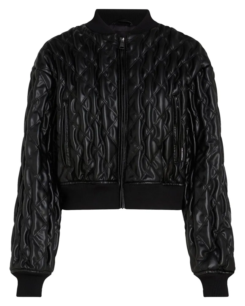 Karl Lagerfeld Gesteppte Bomberjacke - Schwarz Schwarz