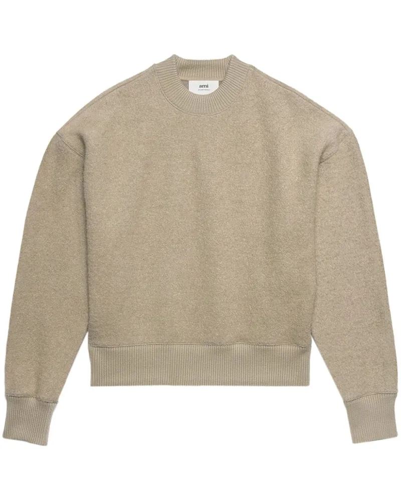 AMI Paris Fleece-Sweatshirt mit rundem Ausschnitt - Nude Nude