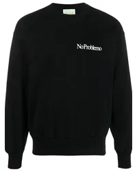 Aries Sweatshirt mit "No Problemo"-Print Schwarz