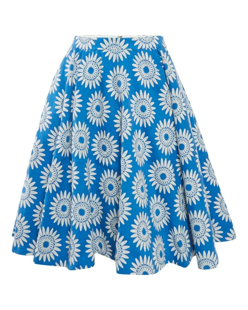 Alice + Olivia Midirock mit Blumenmuster - Blau Blau