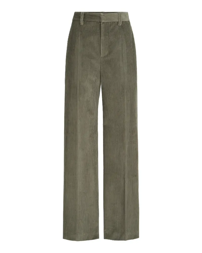 Brunello Cucinelli cotton corduroy loose trousers with Monili - Grün Grün