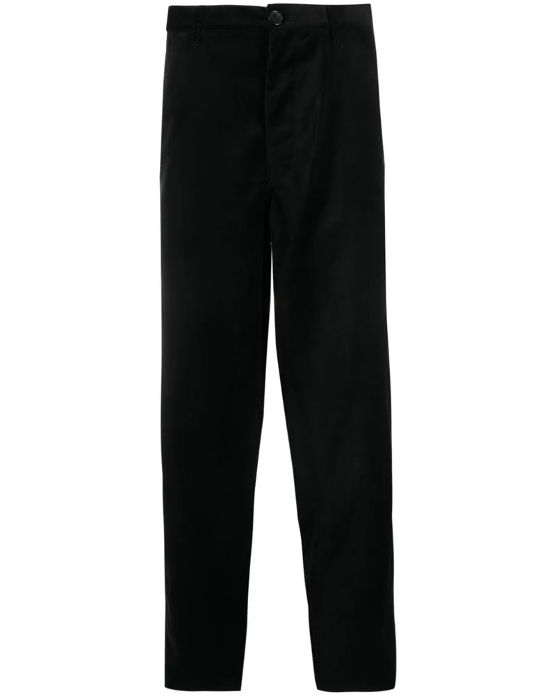 Comme des Garçons Samthose mit geradem Bein - Schwarz Schwarz