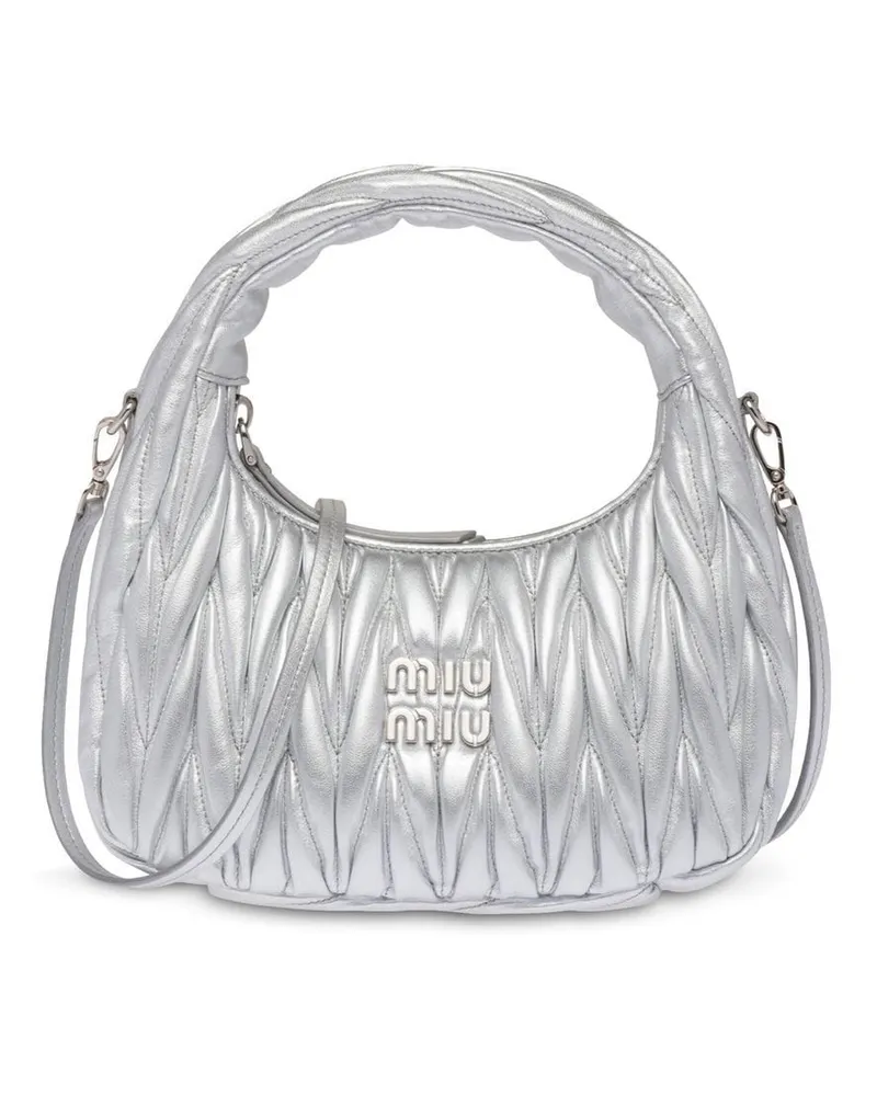 Miu Miu Mini Wander Schultertasche Silber