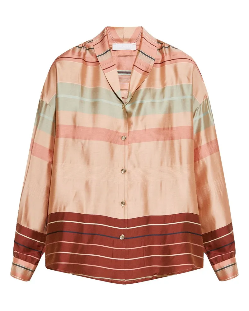 Hanro Gestreiftes Pyjama-Oberteil - Rosa Rosa
