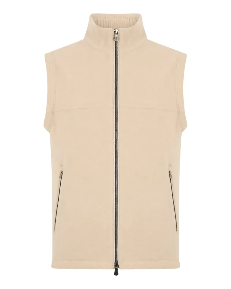 Fedeli zip-up cashmere gilet - Nude Nude