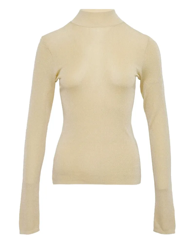 Self-Portrait T-Shirt mit Stehkragen - Nude Nude