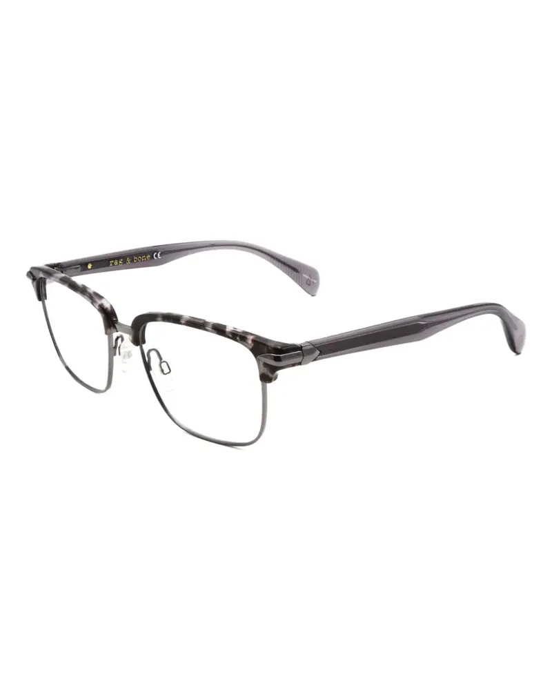 Rag & Bone Eckige Havana Brille in Schildpattoptik - Grau Grau