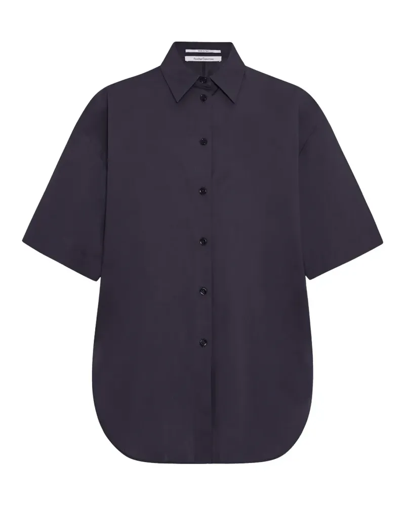 Another Tomorrow short-sleeve poplin shirt - Blau Blau