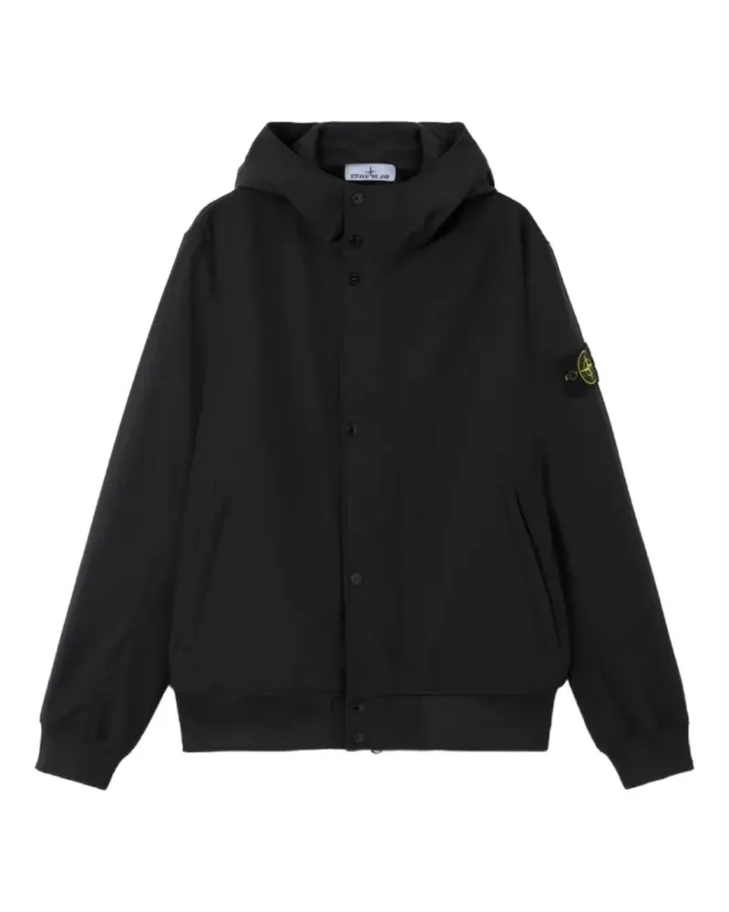 Stone Island 4100118 LIGHT SOFT SHELL hooded jacket - Schwarz Schwarz