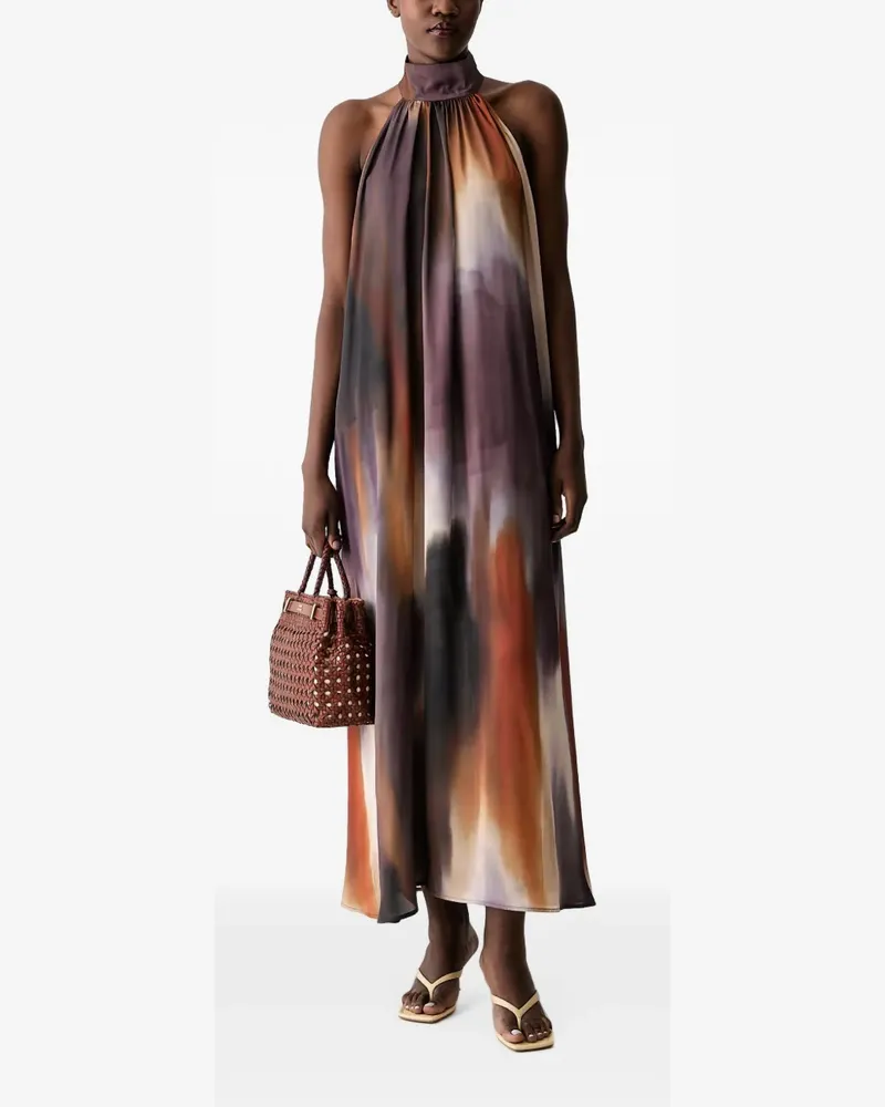 Sisley halterneck abstract-print maxi dress - Violett Violett