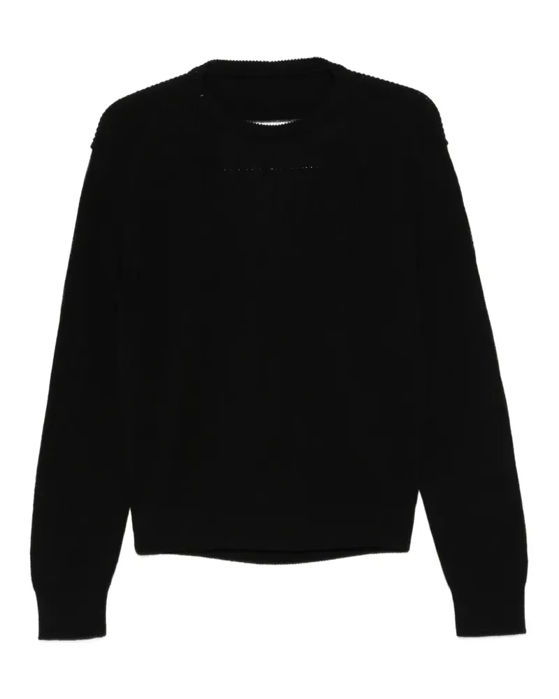 Rick Owens Gerippter Pullover - Schwarz Schwarz
