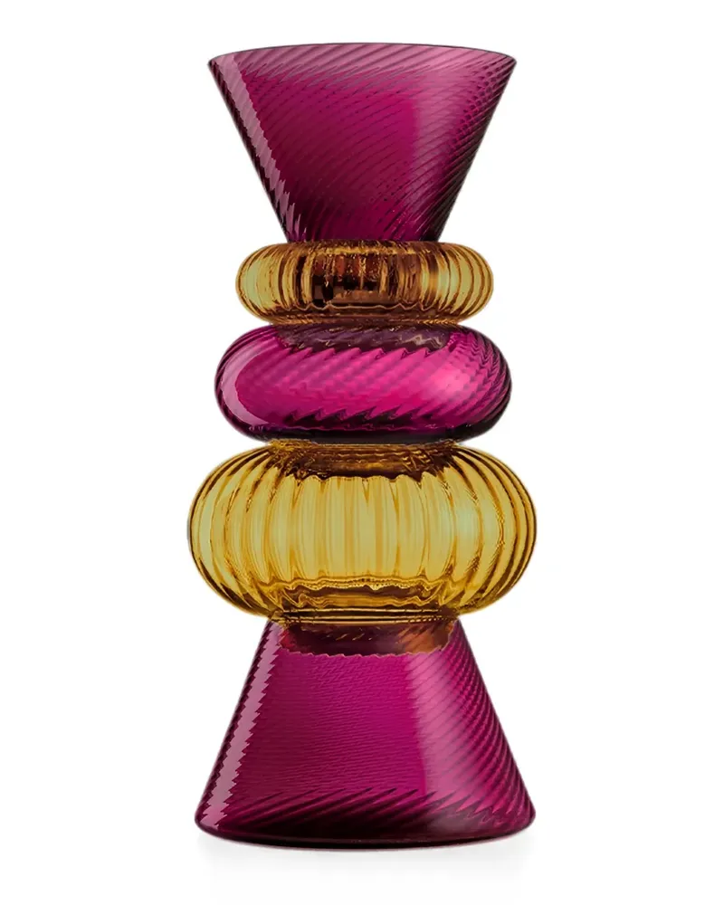 NasonMoretti Issey Schalen aus geripptem Glas (5er-Set) - Rosa Rosa
