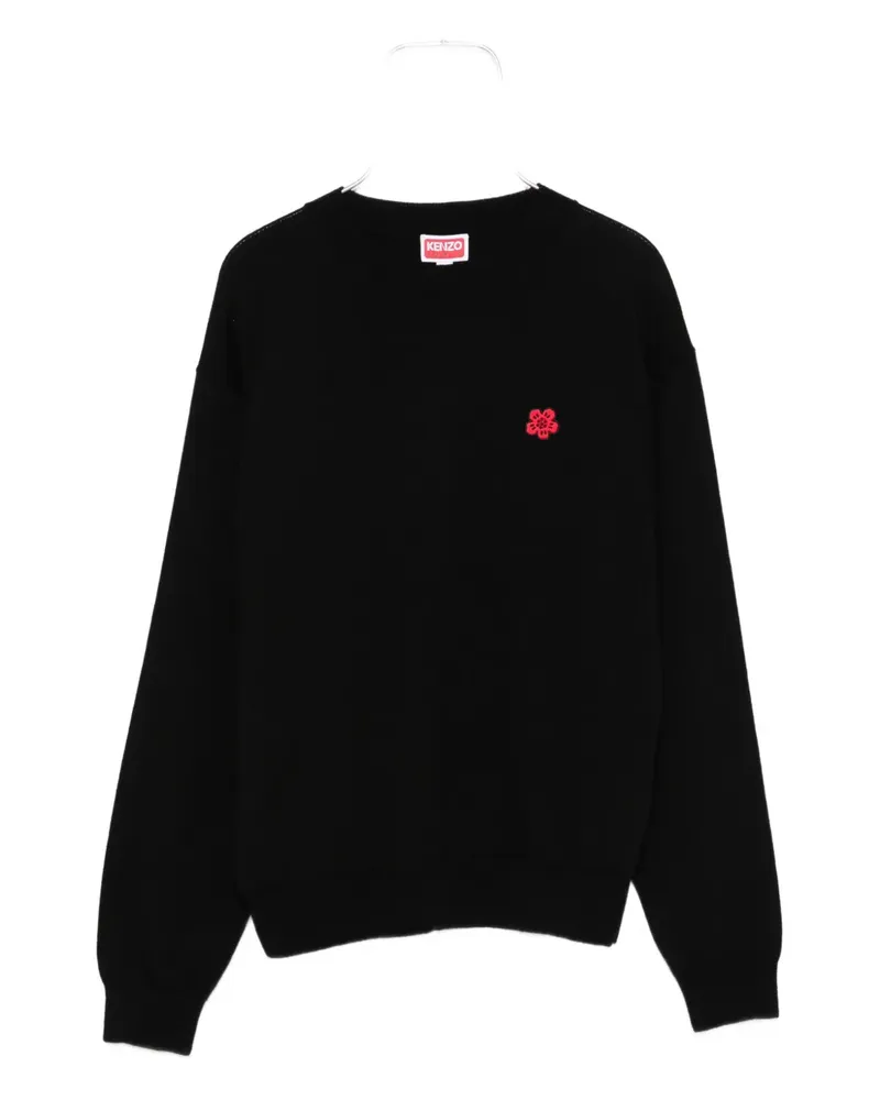 Kenzo Pullover mit Blumenstickerei - Schwarz Schwarz